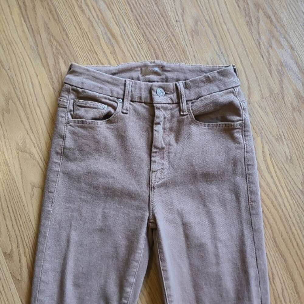 NEW NWOT! MOTHER HIGH WAISTED LOOKER ANKLE FRAY stretch DENIM jeans sz 25 - Picture 3 of 10